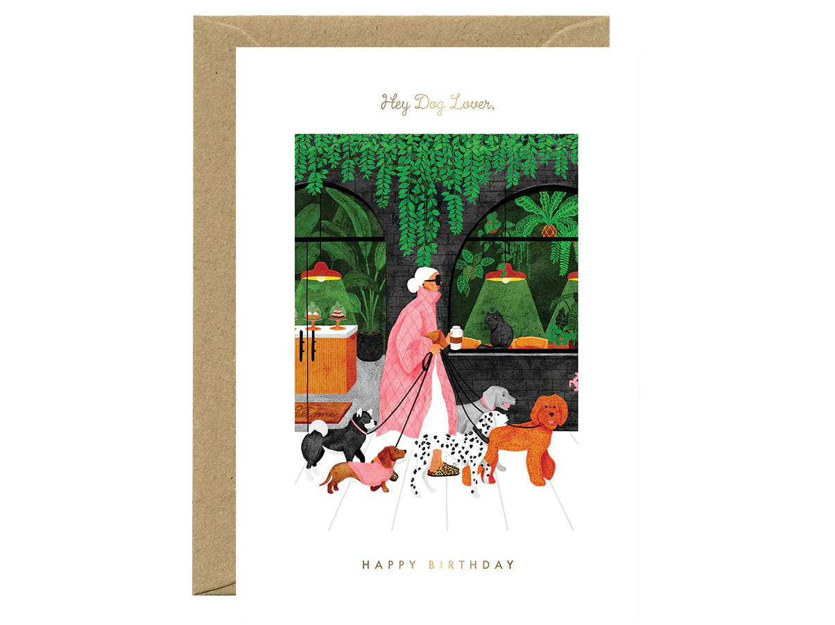 Carte d'anniversaire aquarelle & dorure - Birthday dog lovers - ATWS