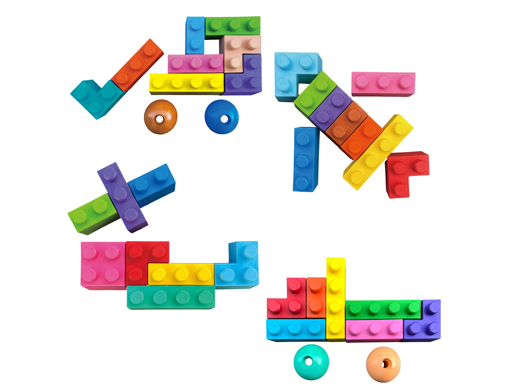 Crayons gras pour enfants - briques de jeu type lego - hélicoptère - Image 2