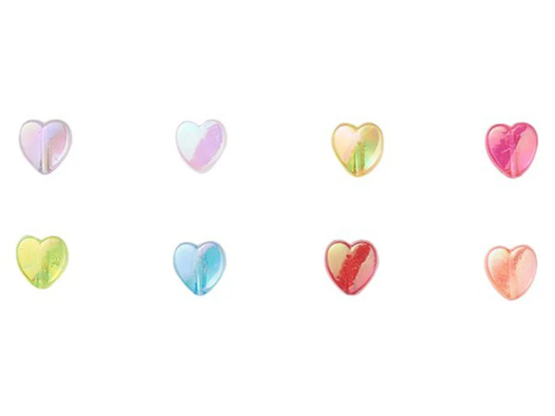 Boite d'assortiment de perles en plastique en forme de cœur - 8 couleurs - Image 4