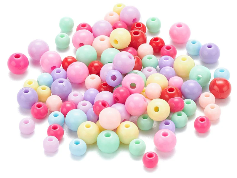 Boîte de 1000 perles rondes opaques en acrylique - 9 couleurs - Image 3