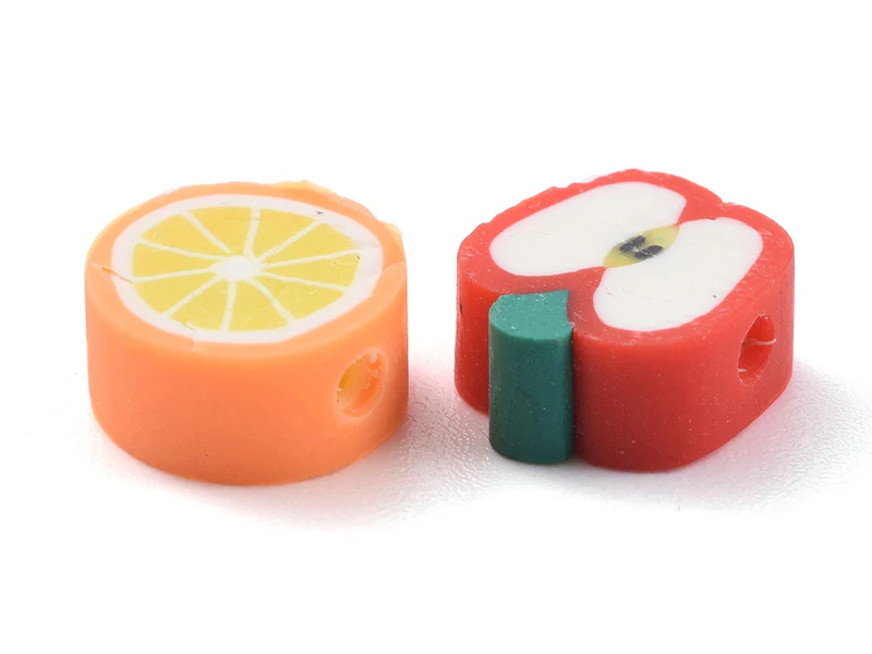 Boite de 12 compartiments de perles fruits en pâte polymère - Multicolore - Image 2