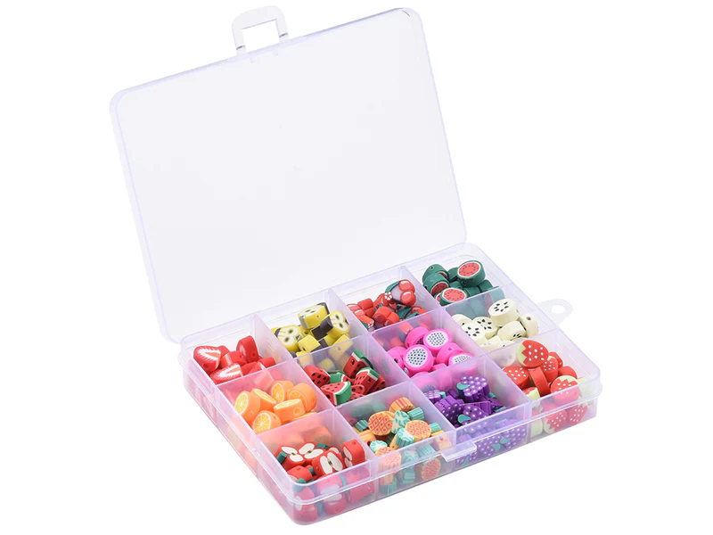 Boite de 12 compartiments de perles fruits en pâte polymère - Multicolore - Image 6