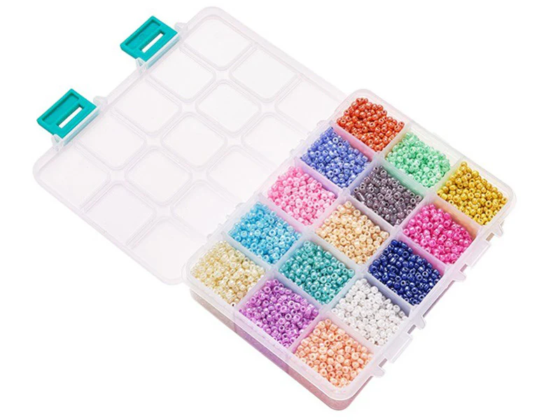 Boite de 15 couleurs de rocailles - 3mm - Image 2