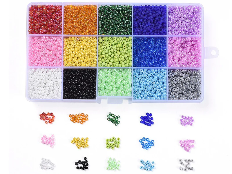 Boite de 15 couleurs de rocailles - 3mm - Image 3