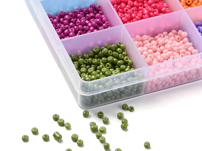 Boite de 15 couleurs variées de perles de rocailles rondes 8/0 - 3mm env. - Image 5