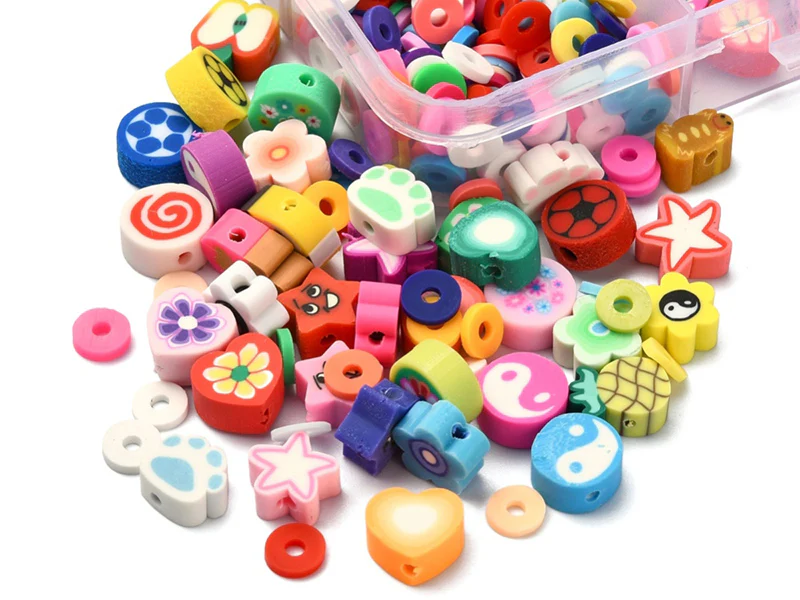 Boite de 15 styles de perles en pâte polymère - Multicolore - Image 3
