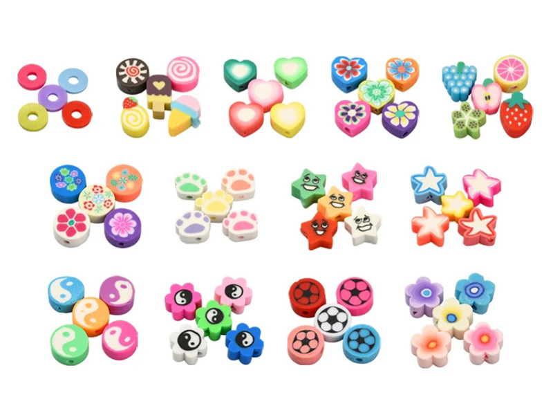 Boite de 15 styles de perles en pâte polymère - Multicolore - Image 5