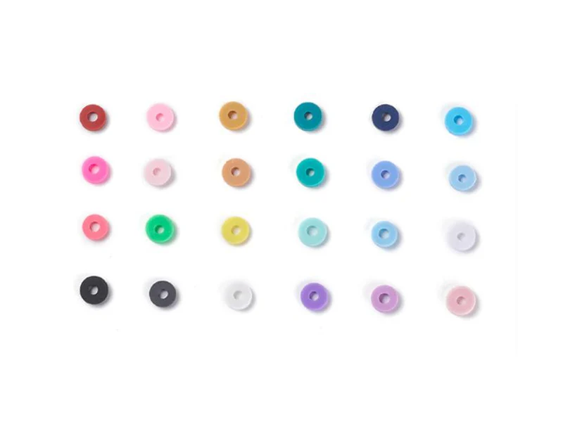 Boite de 24 couleurs de perles heishi - 6 mm - Image 2