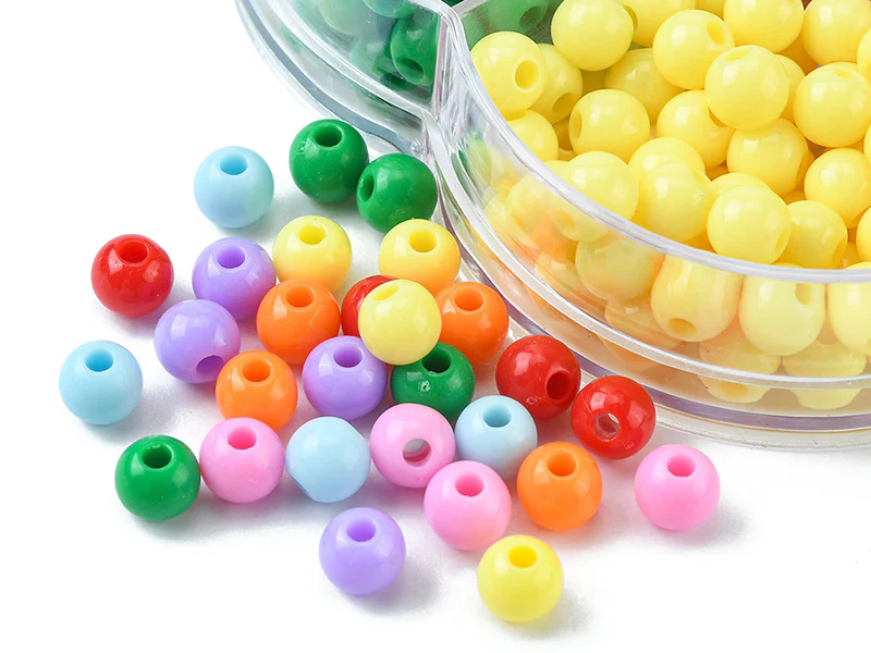 Boîte de 490 perles opaques rondes - 7 couleurs - 6 mm - Image 2