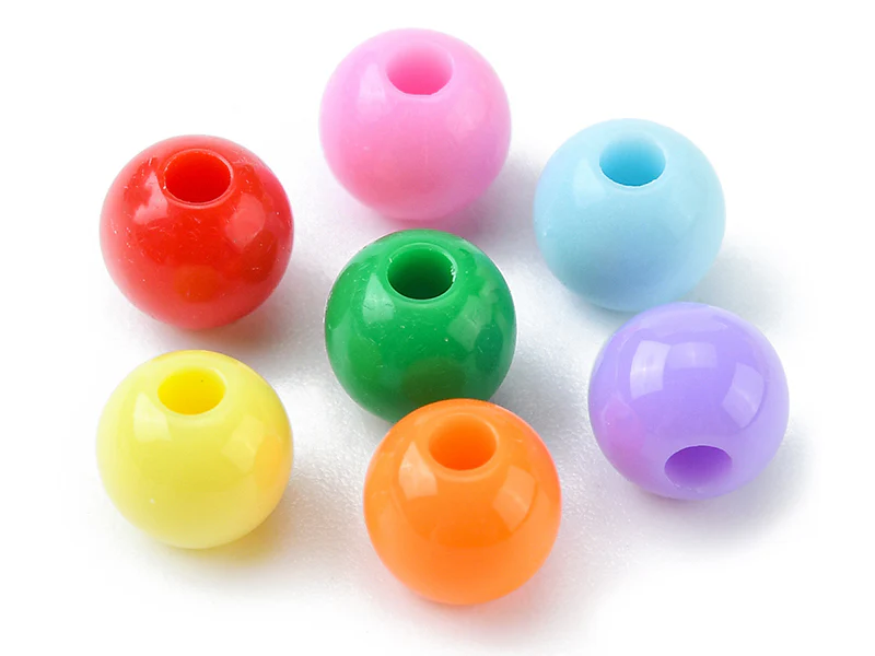 Boîte de 490 perles opaques rondes - 7 couleurs - 6 mm - Image 3