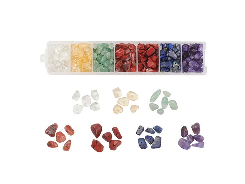Boîte de 7 styles de perles précieuses naturelles