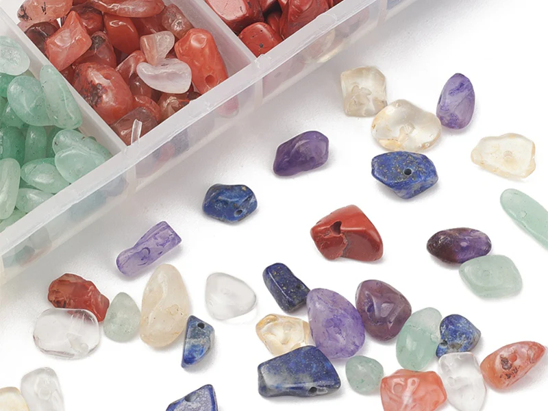 Boîte de 7 styles de perles précieuses naturelles - Image 2