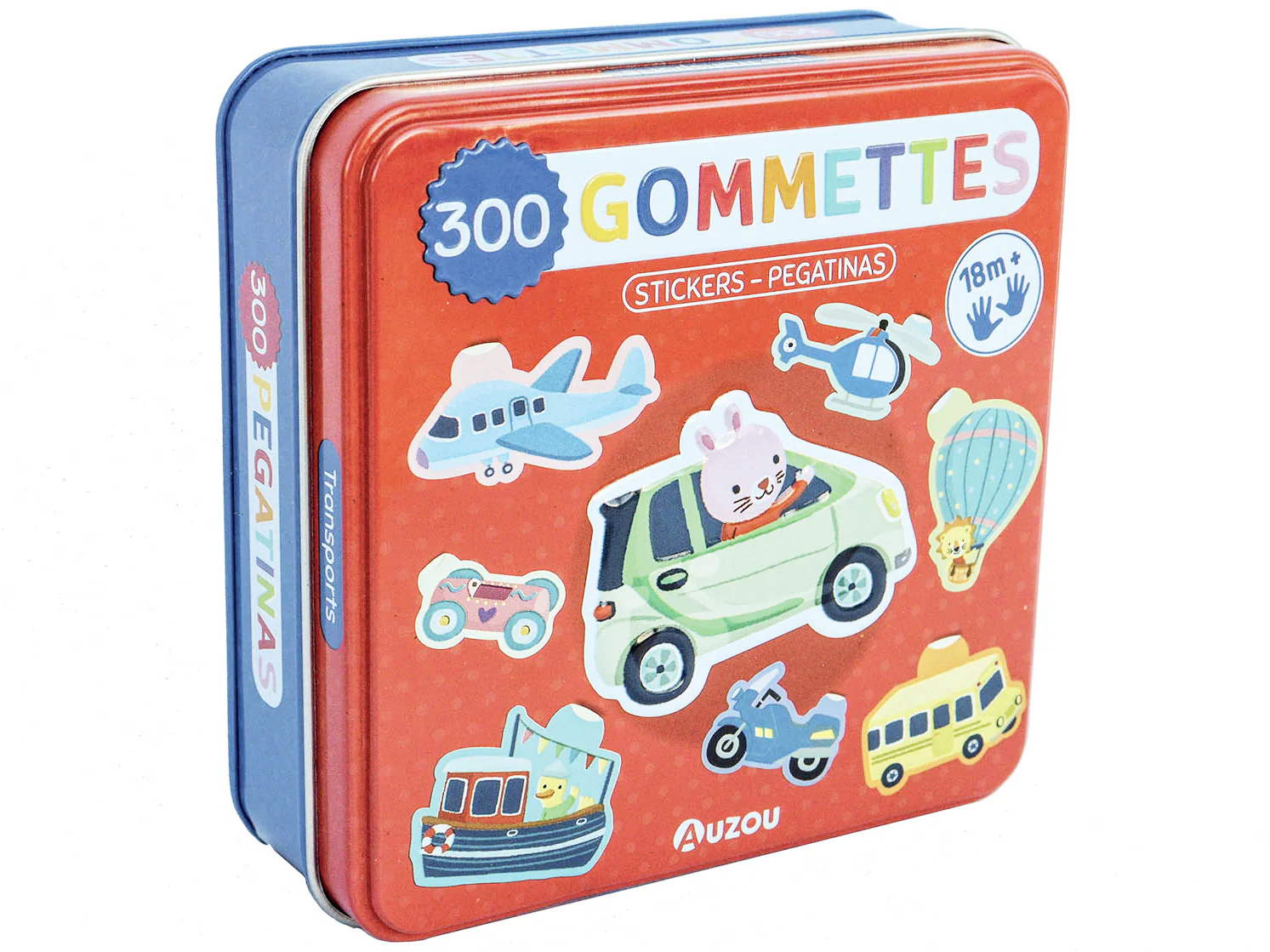 Boîte de gommettes métal – Les transports