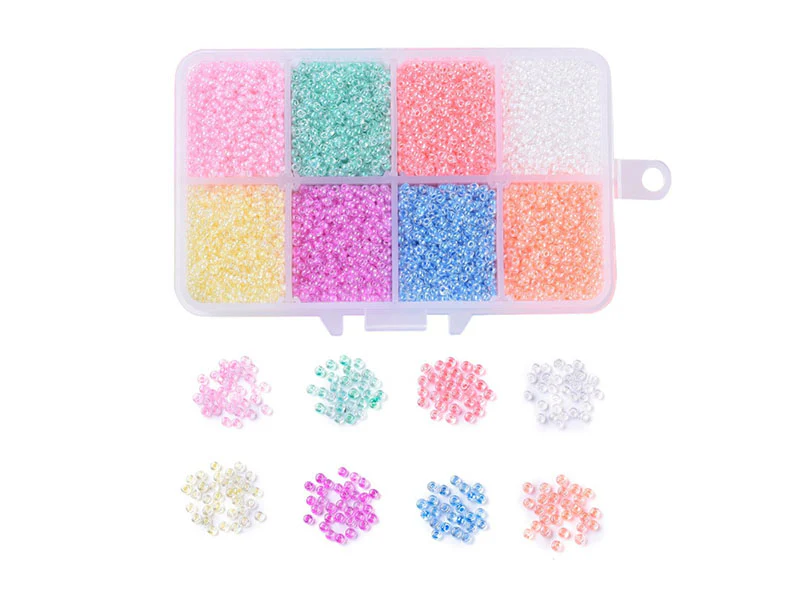 Boite de perles 8 couleurs acidulées transparentes - Image 4