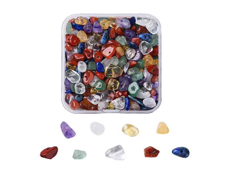 Boîte de perles de pierres précieuses mélangées