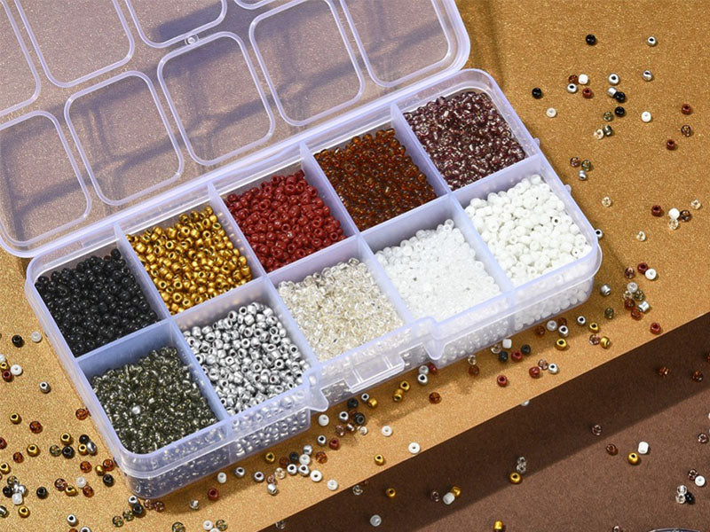 Boite de perles de rocailles - 10 Nuances Métal - 2,5mm - 8500 pcs - Image 2