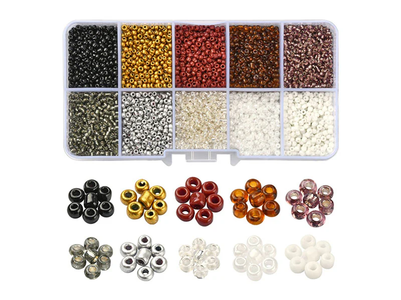 Boite de perles de rocailles - 10 Nuances Métal - 2,5mm - 8500 pcs - Image 3
