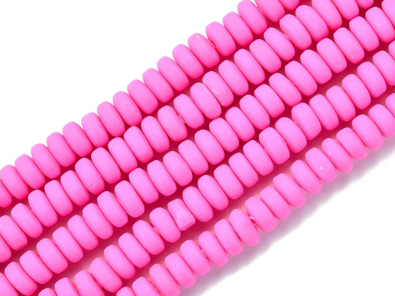 Boite de perles heishi épaisses 6 mm - Fuchsia