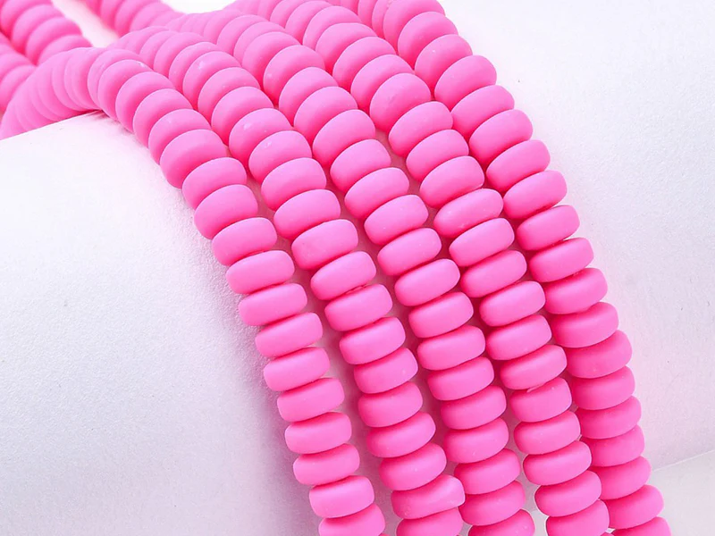 Boite de perles heishi épaisses 6 mm - Fuchsia - Image 3