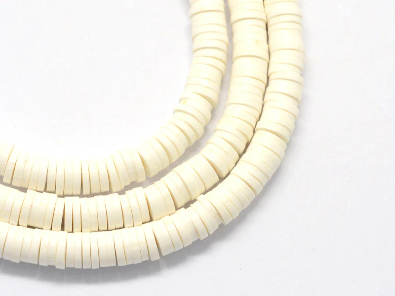 Boite de perles rondelles heishi 6 mm - blanc - Image 3