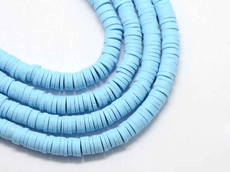 Boite de perles rondelles heishi 6 mm - bleu clair - Image 3
