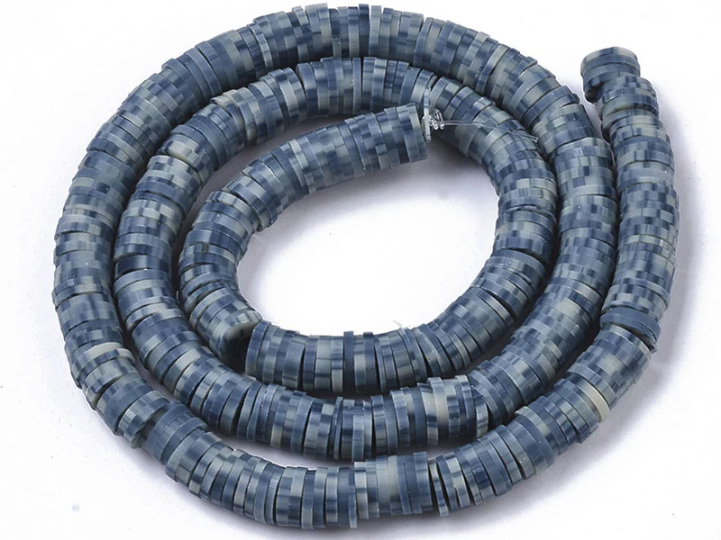 Boite de perles rondelles heishi 6 mm - bleu nature imitation pierre - Image 2