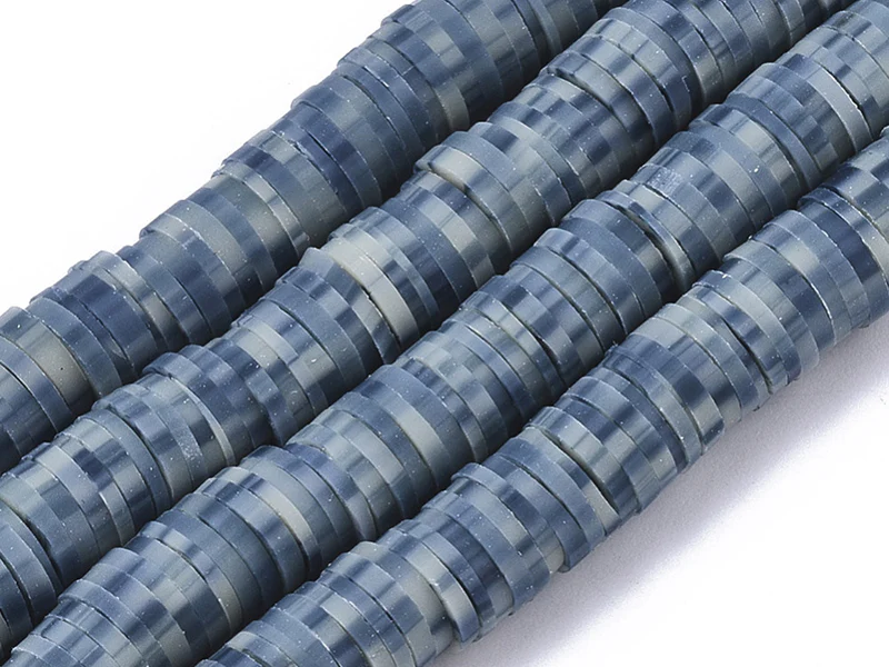 Boite de perles rondelles heishi 6 mm - bleu nature imitation pierre - Image 3