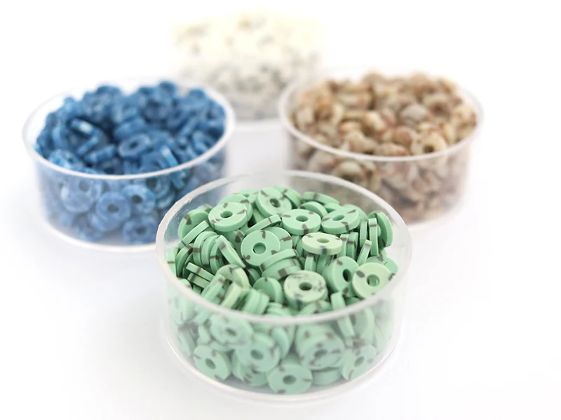 Boite de perles rondelles heishi 6 mm - bleu nature imitation pierre - Image 8