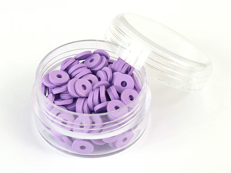 Boite de perles rondelles heishi 6 mm - mauve violet