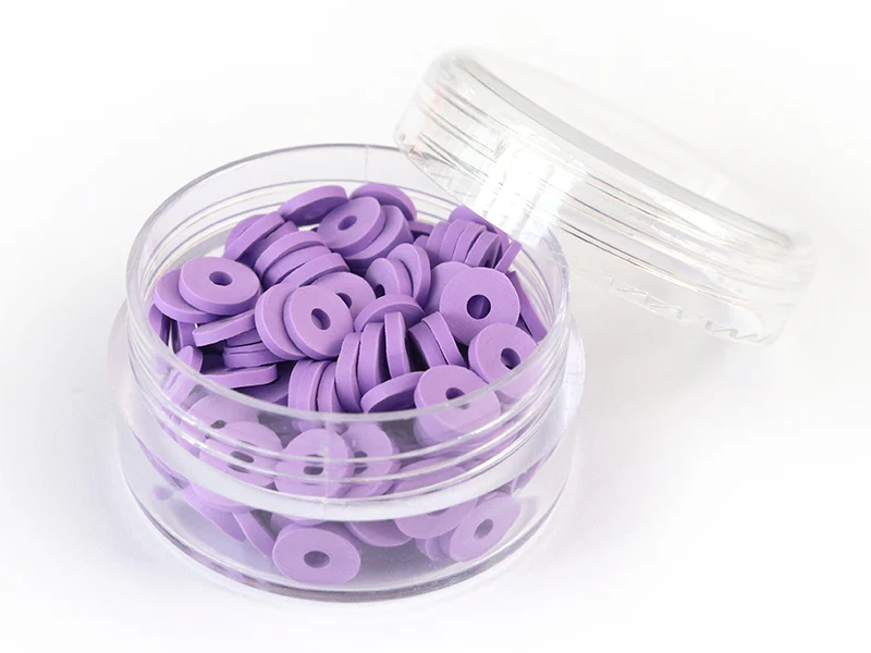 Boite de perles rondelles heishi 6 mm - mauve violet - Image 2