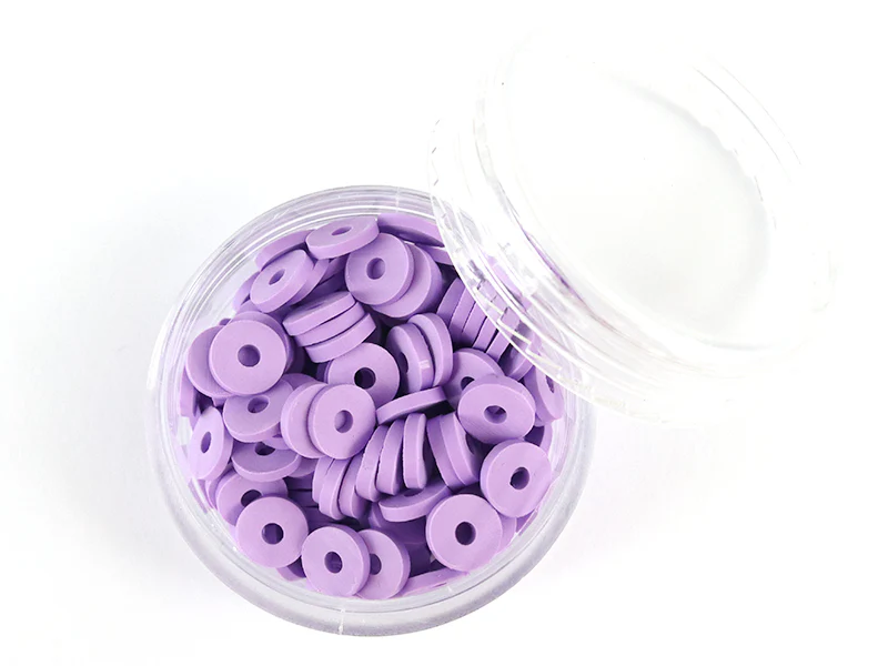 Boite de perles rondelles heishi 6 mm - mauve violet - Image 3