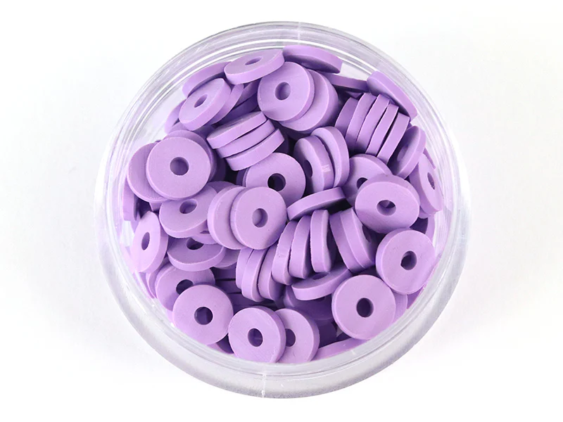 Boite de perles rondelles heishi 6 mm - mauve violet - Image 4