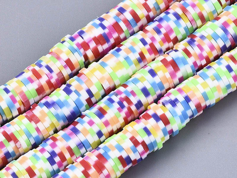 Boite de perles rondelles heishi 6 mm - multicolore arc-en-ciel - Image 5