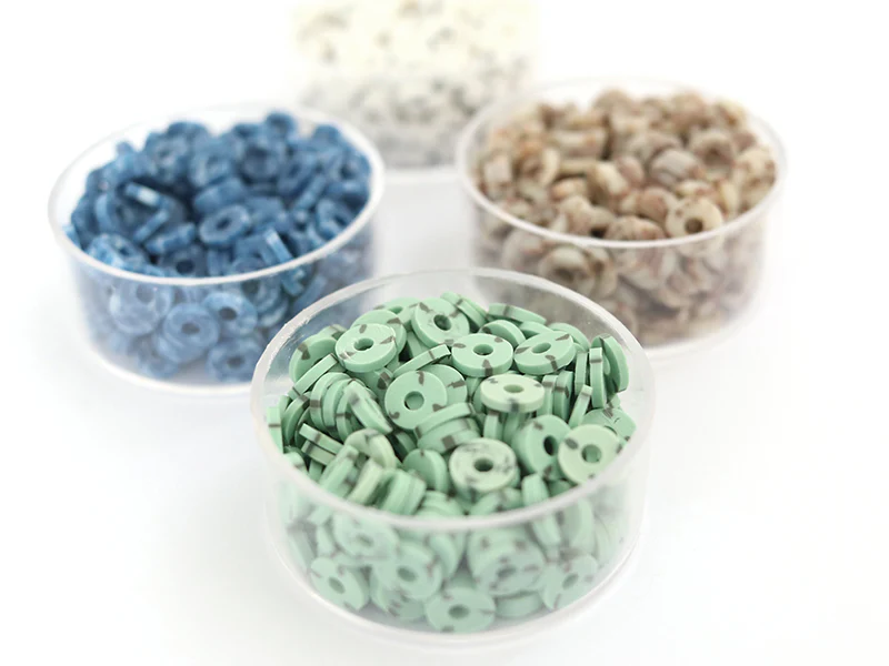 Boite de perles rondelles heishi 6 mm - Naturel vert - Image 10