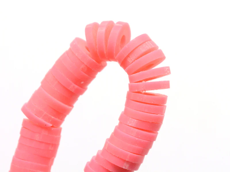 Boite de perles rondelles heishi 6 mm - rose corail - Image 2