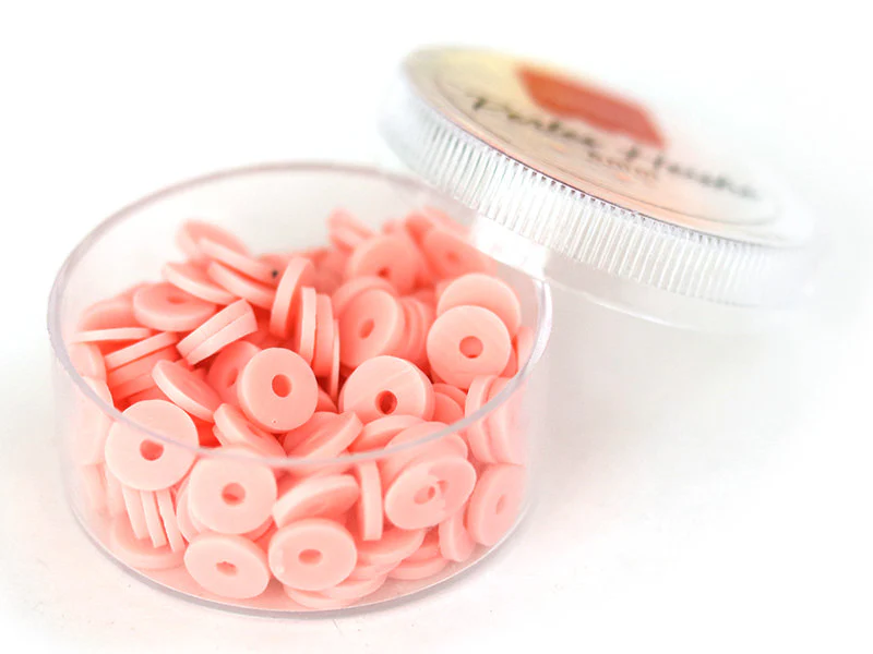 Boite de perles rondelles heishi 6 mm - rose poudré - Image 2