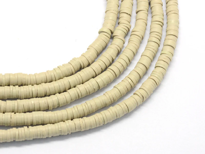 Boite de perles rondelles heishi 6 mm - Taupe - Image 2