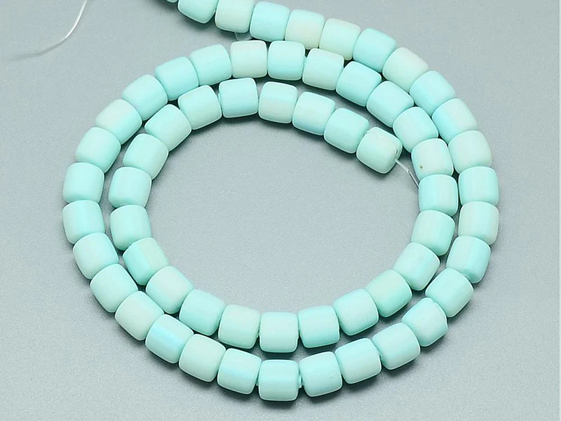 Boite de perles tubes Heishi 6 mm - bleu pâle - Image 2