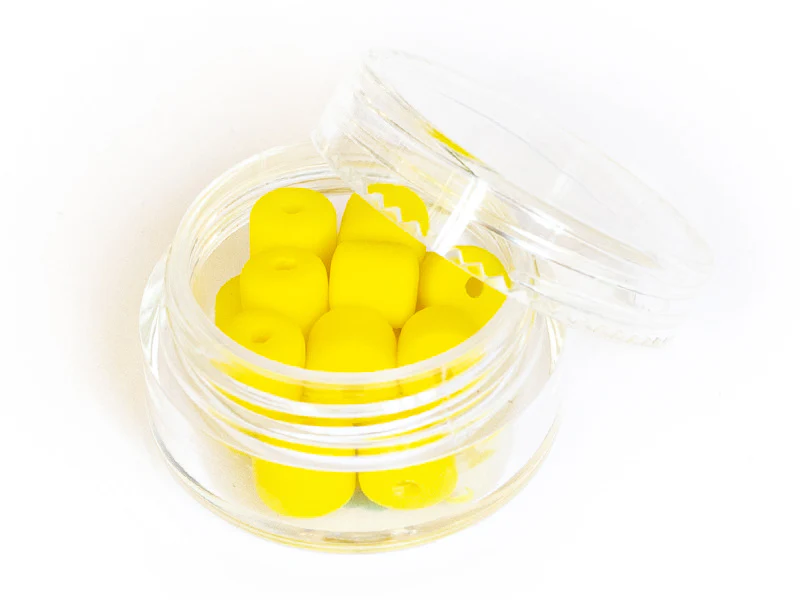 Boite de perles tubes Heishi 6 mm - jaune citron