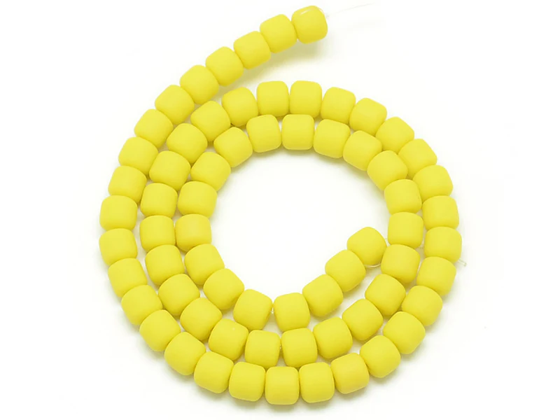Boite de perles tubes Heishi 6 mm - jaune citron - Image 2