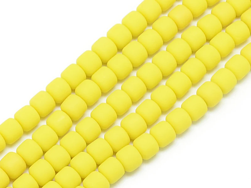 Boite de perles tubes Heishi 6 mm - jaune citron - Image 3