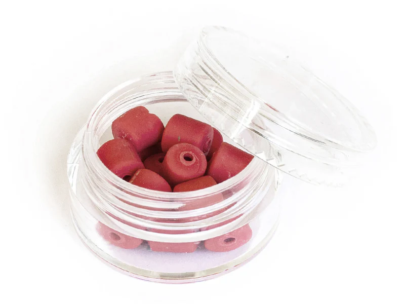 Boite de perles tubes Heishi 6 mm - rouge brique