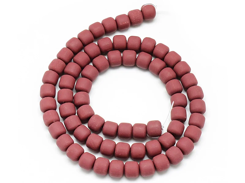 Boite de perles tubes Heishi 6 mm - rouge brique - Image 2