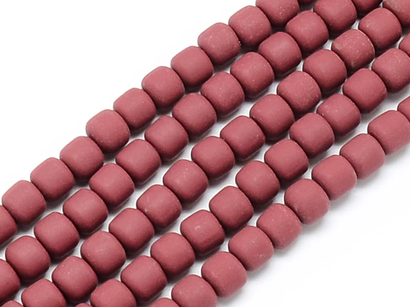 Boite de perles tubes Heishi 6 mm - rouge brique - Image 3