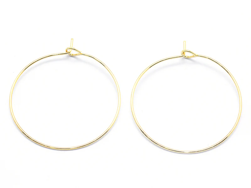 Boucles d'oreilles créoles 20mm - doré à l'or fin 18K - Image 2