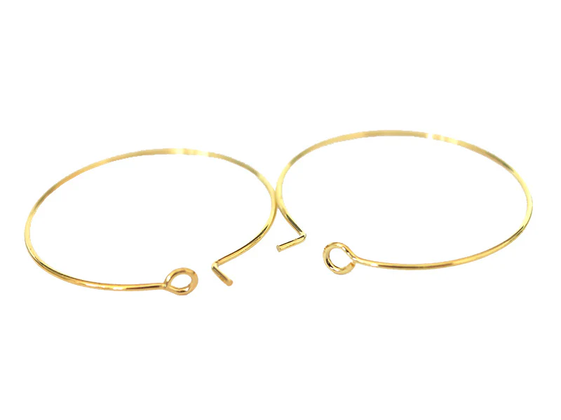 Paire de boucles d'oreilles créoles 25 mm - Doré - Image 2