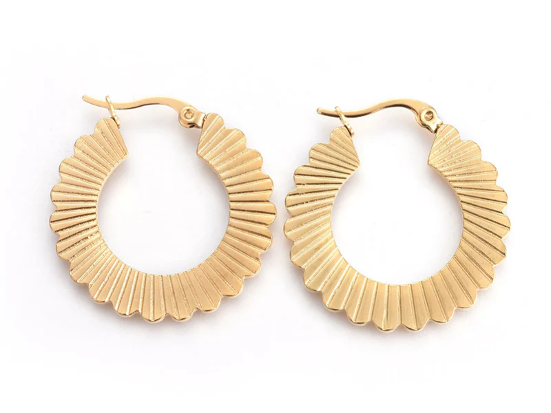 Boucles d'oreilles créoles - acier inoxydable - 30 mm
