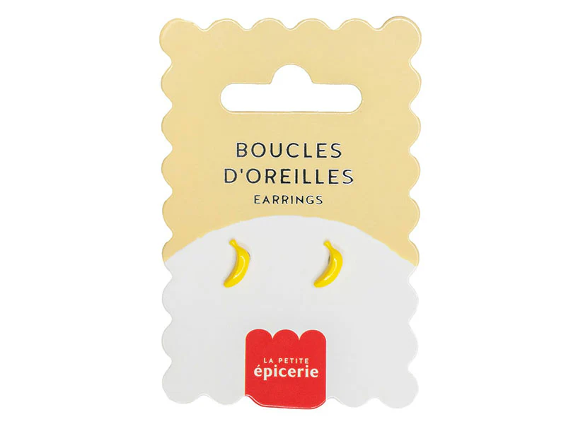 Boucles d'oreilles en porcelaine Banane - La Petite Epicerie
