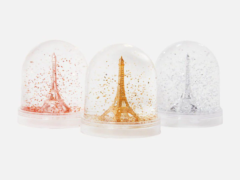 Boule à neige Tour Eiffel - Paillettes dorées - Image 3