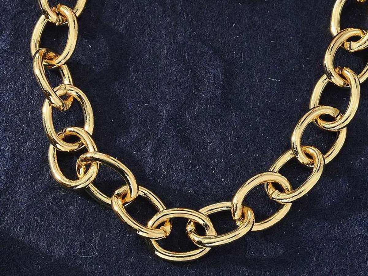 Bracelet chaîne gourmette en laiton doré à l’or fin – 21 cm - Image 6